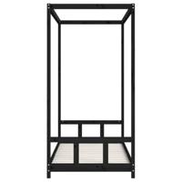 Kinderbedframe 90x190 cm massief grenenhout zwart - thumbnail