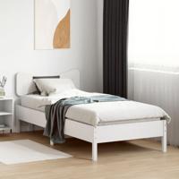 Bedframe zonder matras massief grenenhout wit 150x200 cm - thumbnail