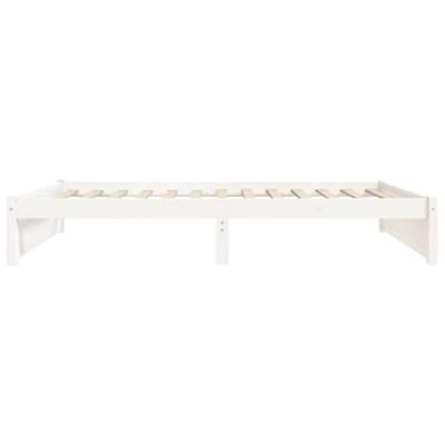 Bedframe massief hout wit 75x190 cm