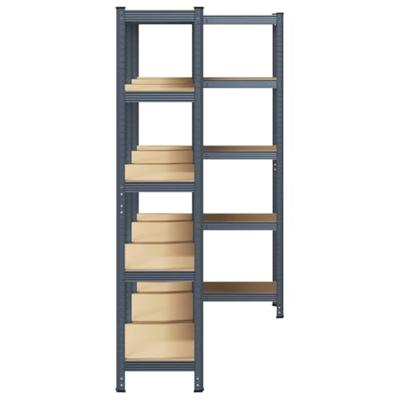 Opbergrekken 5-laags 3 st staal & bewerkt hout antracietkleurig