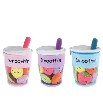 Fluffy Menu Knuffel Pluche - Smoothie Beker met Fruit, 26cm
