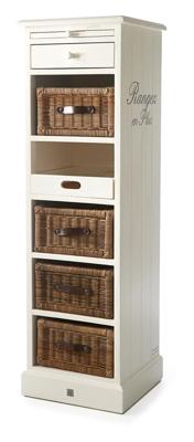 Rivièra Maison - Elegante Kast in Mahonie en Rattan, 41 cm breed, 135 cm hoog