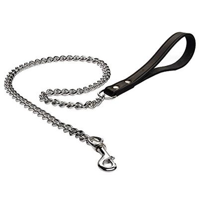 Hondenriem met ketting 120cm x 12mm zwart