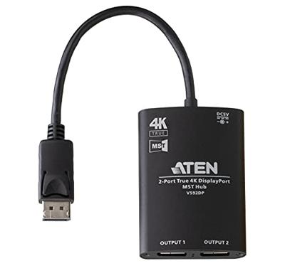ATEN VS92DP DisplayPort-splitter Met aluminium behuizing 3840 x 2160 Pixel Zwart