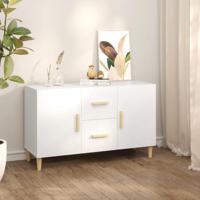 Dressoir 100x36x60 cm bewerkt hout wit - thumbnail