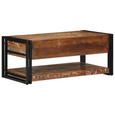 Salontafel 90x50x38 cm massief gerecycled hout meerkleurig