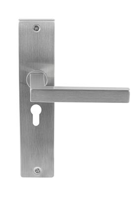 Deurklink Linea rvs basis op langschild PC55