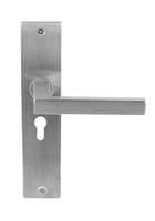 Deurklink Linea rvs basis op langschild PC55 - thumbnail