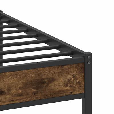 Bedframe zonder matras metaal gerookt eikenkleurig 193x203 cm - thumbnail