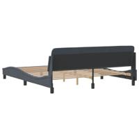 Bedframe met hoofdeinde fluweel donkergrijs 180x200 cm - thumbnail