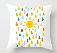 2 stuks 45x45cm geel gestreepte kussensloop geometrische gooien kussen kussensloop afdrukken Cushion kussen zaak slaapkamer Office grootte: 450 * 450 - thumbnail