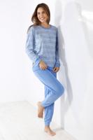 Blauwe badstof pyjama Hajo - thumbnail