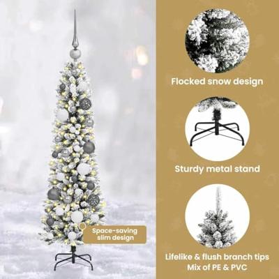 VidaXL Kunstkerstboom met 150 led wit 120 cm pvc en metaal en plastic