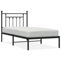 Bedframe met hoofdbord metaal zwart 90x190 cm - thumbnail