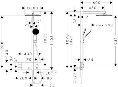Hansgrohe Raindance Alive S regendoucheset Ø30cm chroom