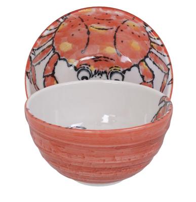 Keramische Kom met Rode Krab - Tokyo Design Studio - 500ml - 13.2 x 6.8cm Keramische Kom met Rode Krab - Tokyo Design Studio - 500ml - 13.2 x 6.8cm