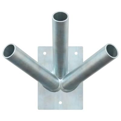 VidaXL Vlaggen mast houder zilver 10,5 x 7,5 x 0,2 cm staal