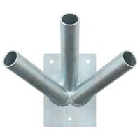 VidaXL Vlaggen mast houder zilver 10,5 x 7,5 x 0,2 cm staal - thumbnail