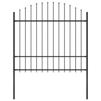 Tuinhek met speren bovenkant (1,5-1,75)x1,7 m staal zwart - thumbnail
