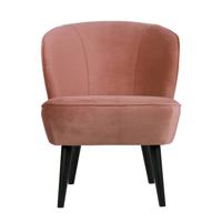 WOOOD Fauteuil 'Sara' Velvet, kleur Oudroze - thumbnail