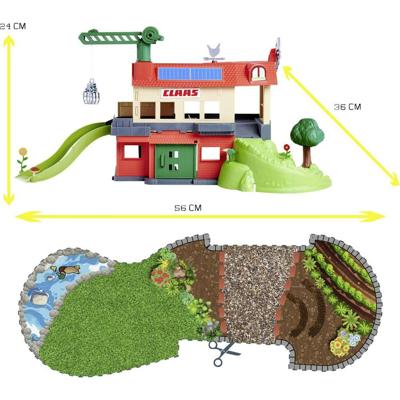 Majorette Claas Kleurenkaart + 3 voertuigen Boerderijschuur (model)
