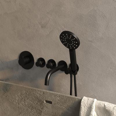 Inbouwthermostaatset Brauer Black Incl Baduitloop en 3 Standen Handdouche Mat Zwart Brauer Inbouwthermostaatset Brauer Black Incl Baduitloop en 3 Standen Handdouche Mat Zwart Brauer