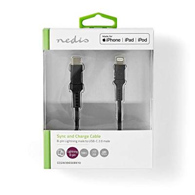 Nedis CCGW39650BK10 Lightning-kabel 1 m Zwart