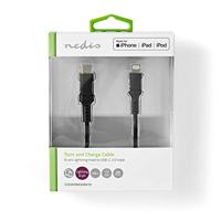 Nedis CCGW39650BK10 Lightning-kabel 1 m Zwart - thumbnail