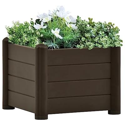 VidaXL Plantenbak verhoogd 43x43x35 cm pp mokka VidaXL Plantenbak verhoogd 43x43x35 cm pp mokka