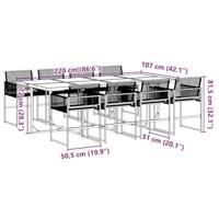 9-delige Tuinset poly rattan zwart - thumbnail