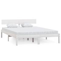 Bedframe massief grenenhout wit 160x200 cm - thumbnail