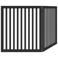 VidaXL Hondenhek inklapbaar 2 panelen 160 cm populierenhout zwart - thumbnail