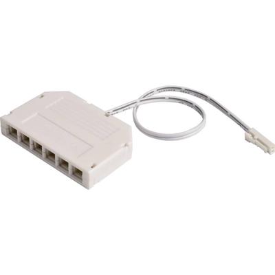 Deko Light MINI-AMP 6-fach VT (1x Stecker, 6x Buchse) 20cm, 12V/24V, max 3A, IP20 940065 Verdeler 6-voudig 20 cm Wit