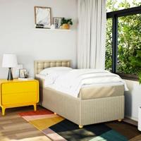 Boxspring met matras stof crèmekleurig 90x200 cm - thumbnail