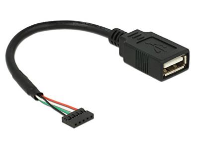 Delock 84831 USB-kabel USB 2.0 USB-pinbus, USB-A bus 0.15 m Zwart Delock 84831 USB-kabel USB 2.0 USB-pinbus, USB-A bus 0.15 m Zwart