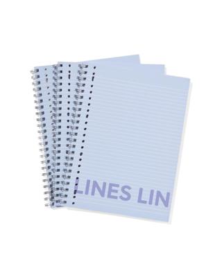 051 Collegeblokken Blauw A4 Gelinieerd - 3 Stuks