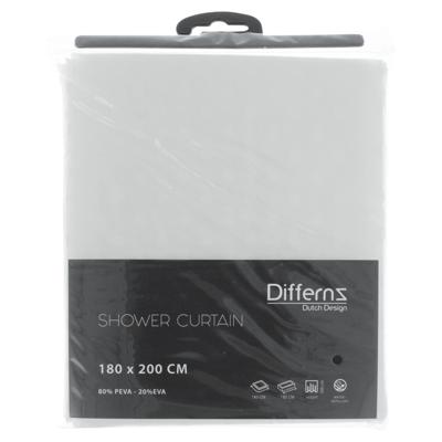 Differnz Dots douchegordijn waterdicht 100% PEVA wit 180 x 200 cm Differnz Dots douchegordijn waterdicht 100% PEVA wit 180 x 200 cm