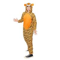 Tijger Onesie Met Capuchon Volwassenen - thumbnail
