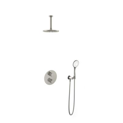 Hotbath Buddy - Inbouw Regendoucheset - Thermostatisch - Plafondbuis 15 cm - Hoofddouche 200 mm - Ronde Handdouche 3 Standen - met 2-Weg Stop-Omstel - Waterbesparend - V02