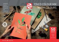 Talens gekleurd tekenpapier, 180 g, ft 29,7 x 42 cm, A3, geassorteerde warme kleuren, blok van 50 vel - thumbnail