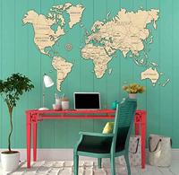 Wooden City wereldkaart 83 x - thumbnail