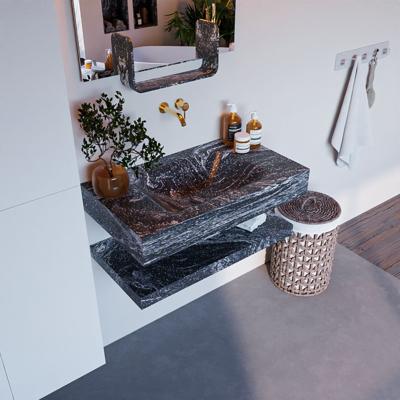 MONDIAZ ALAN-DLUX 80cm planchet Lava. Vrijhangende wastafel CLOUD midden zonder kraangat, kleur Lava. MONDIAZ ALAN-DLUX 80cm planchet Lava. Vrijhangende wastafel CLOUD midden zonder kraangat, kleur Lava.