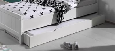 Vipack rolbed Erik op wielen - wit - 18,5x94x199 cm