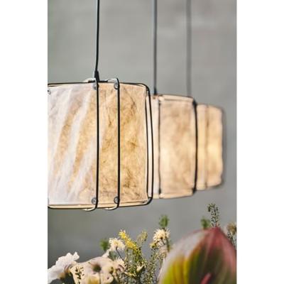 Brede hanglamp eettafel met 3 papieren kappen met E27 fittingen Nordlux Cardine