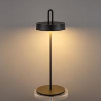 Draadloze Oplaadbare LED Tafellamp - Binnen & Buiten - Dimbaar - ø12.8 x 36.6 cm - Warmwit licht - 3000mAh - Zwart - thumbnail
