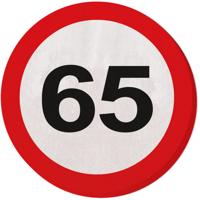 Servetten verkeersbord 65 jaar - thumbnail