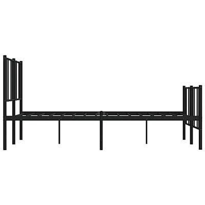 Bedframe met hoofd- en voeteneinde metaal zwart 120x190 cm