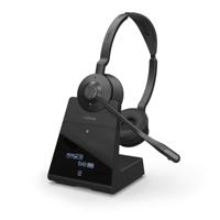Jabra Engage 75 On-Ear Dect Stereo Headset - Skype for Business gecertificeerde draadloze hoofdtelefoon met ruisonderdrukking voor tafeltelefoons en softphones - zwart - EU-versie - thumbnail