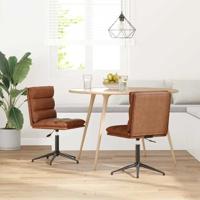 Eetkamerstoelen 2 st kunstleer bruin - thumbnail