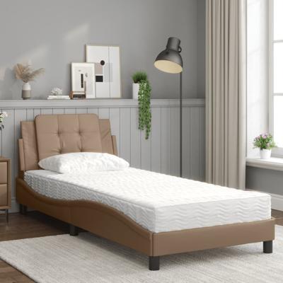 Bedframe zonder matras "Zadar" kunstleer cappuccinokleurig 100x200 cm